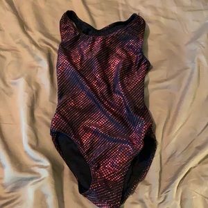 Balera MC metallic red polka dot leotard